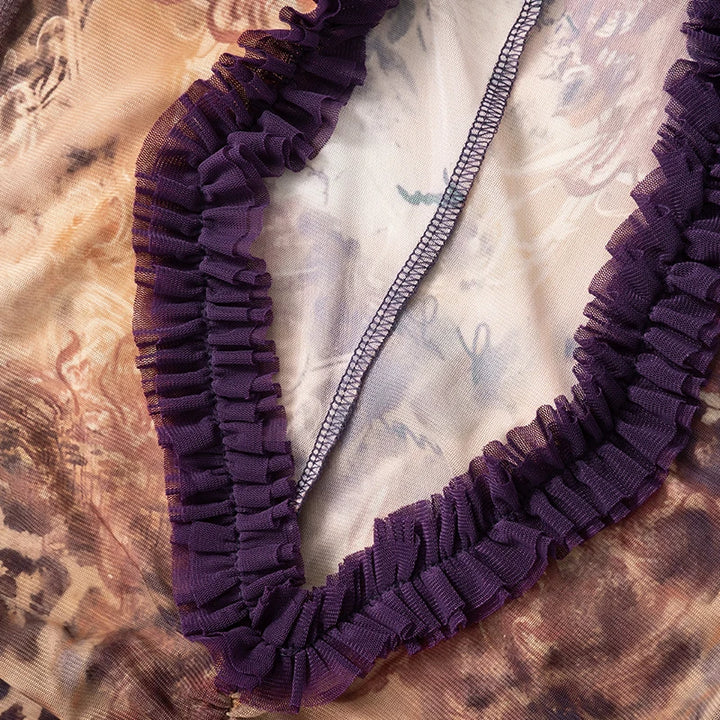 Women Noble Furry Halter Sleeveless Hollow Dress Camisole Shrunk Split Wave Cut Dress Luxury Prom Occasion