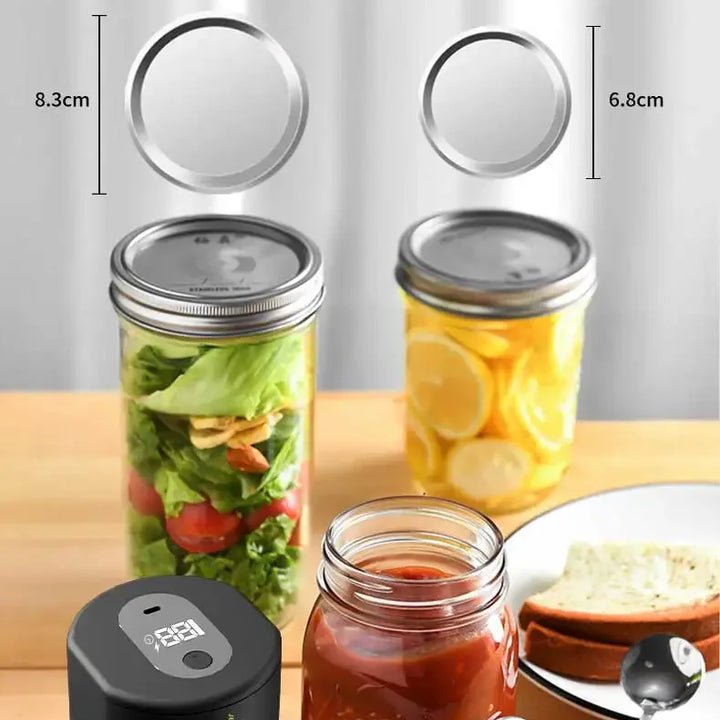 Electric Mason Jar Vacuum Sealer Kit - Cordless & Portable