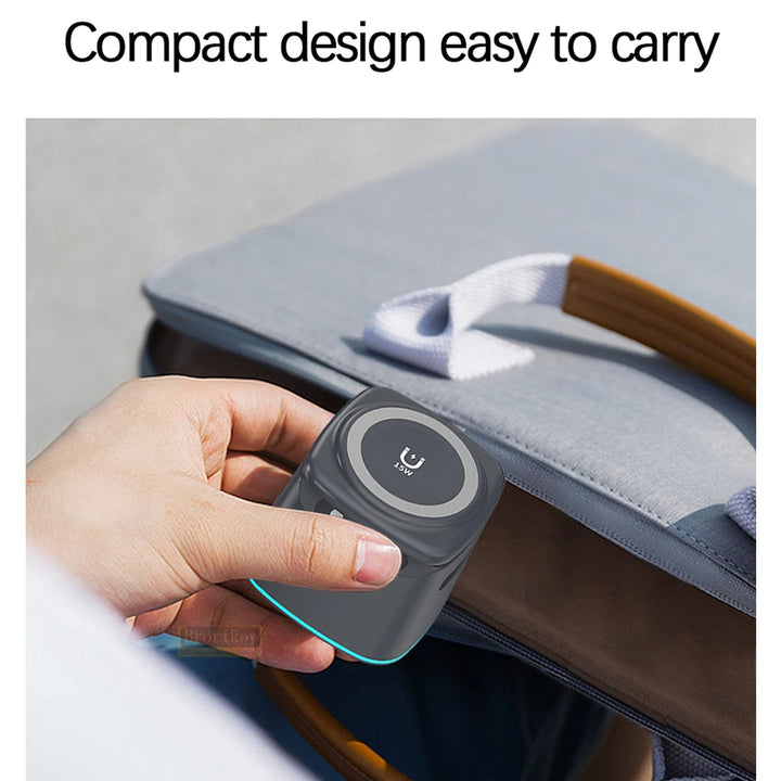 3-in-1 Magnetic Wireless Charger for Apple Devices - 15W Fast Charge