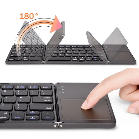 New Wireless Folding Keyboard Bluetooth  With Touchpad For Windows, Android, IOS,Phone,Multi-Function