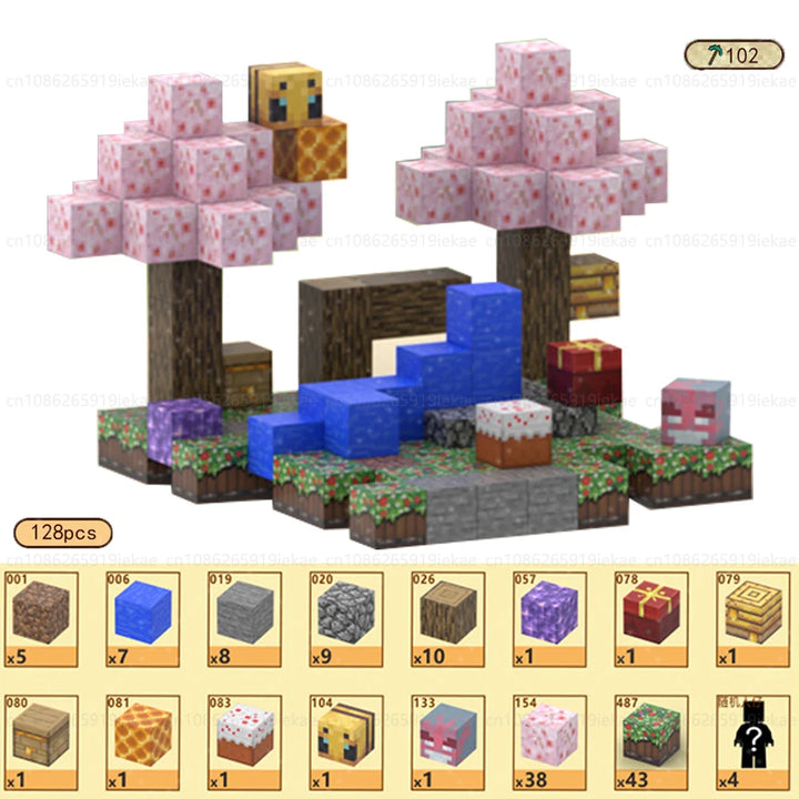 Magnetic Building Block Magnet Cube Mine World Set for Boy Girl Kid Age 3+ DIY Model Children STEM Sensory Toy Christmas Gift