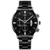 4pcs Luxury Men Business Quartz Watch Gold Alloy Roman with Calendar Wrist Watch Cross Necklace Bracelet Ring Set Men's Gift