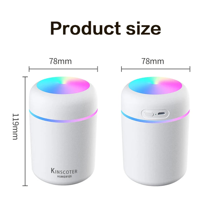 300ml H2O Air Humidifier Portable Mini USB Aroma Diffuser With Cool Mist For Bedroom Home Car Plants Purifier Humificador