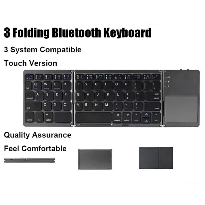 New Wireless Folding Keyboard Bluetooth  With Touchpad For Windows, Android, IOS,Phone,Multi-Function