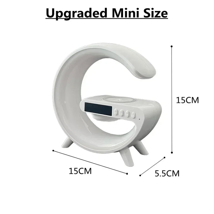 Multifunction RGB Wireless Charger Stand with Alarm Clock & Speaker