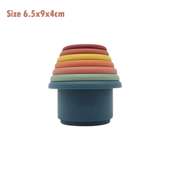 Montessori Silicone Stacking Cups – Hourglass Tower Toy for Babies