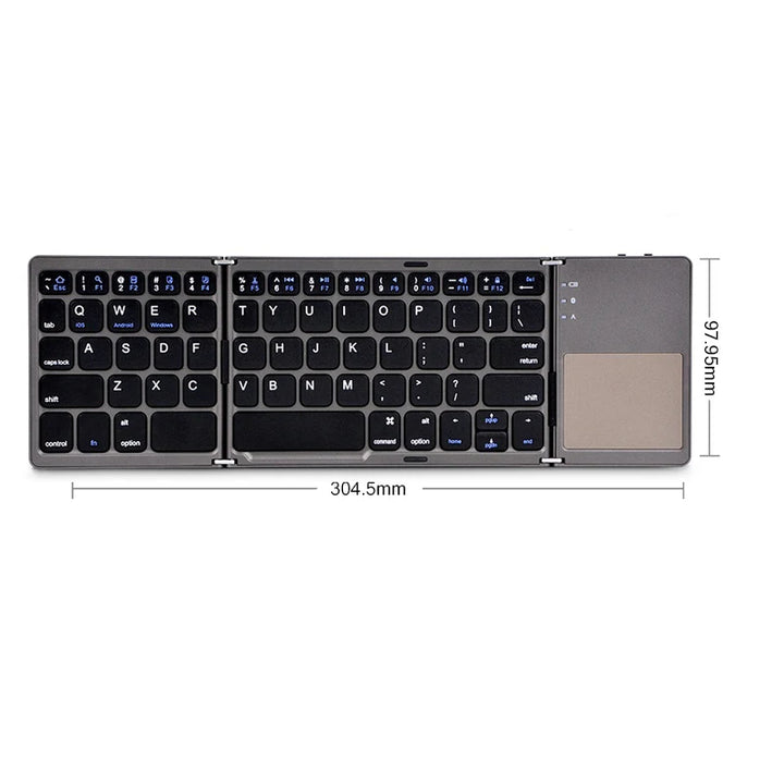New Wireless Folding Keyboard Bluetooth  With Touchpad For Windows, Android, IOS,Phone,Multi-Function