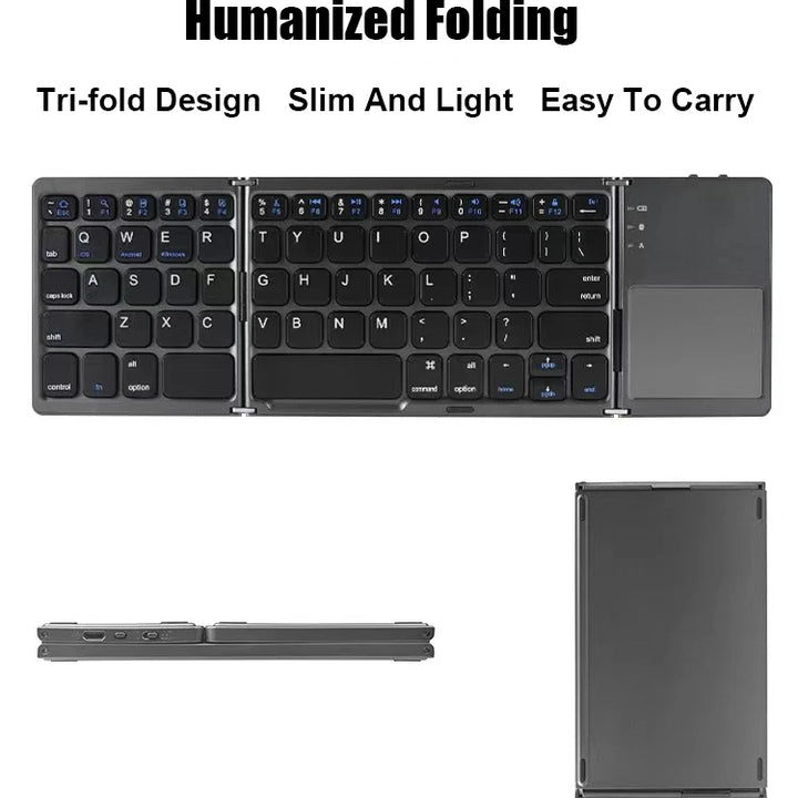 New Wireless Folding Keyboard Bluetooth  With Touchpad For Windows, Android, IOS,Phone,Multi-Function
