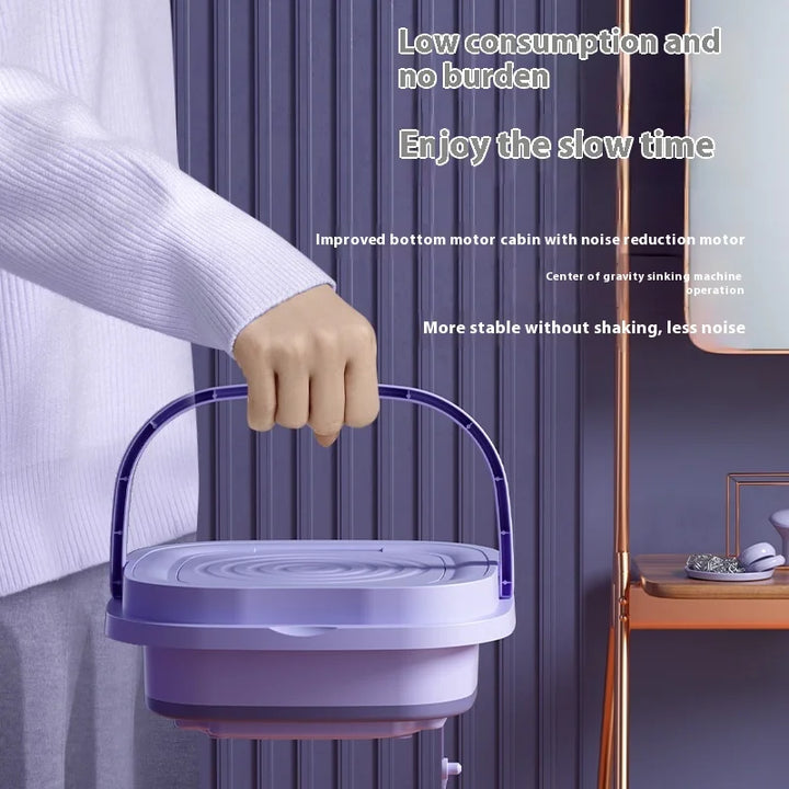 New 8L Mini Portable Foldable Washing Machine with Dryer and Spin for Socks Underwear Panties