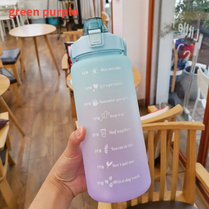 Large 2L Sports Water Bottle – Straw & Hour Markings