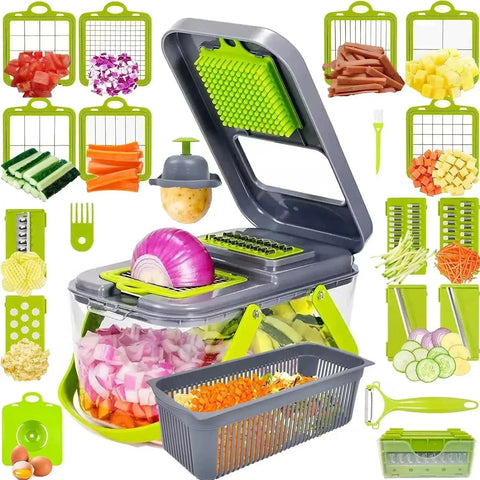 22 in 1 Multifunctional Vegetable Chopper Onion Grater Carrot Potato Shredder Fruit Slicer Garlic Chopper Kitchen Gadget Tool
