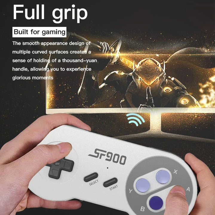 SF900 Retro Game Console – 5000 Built-in Games, HDMI Output, Wireless Controllers, SNES Style