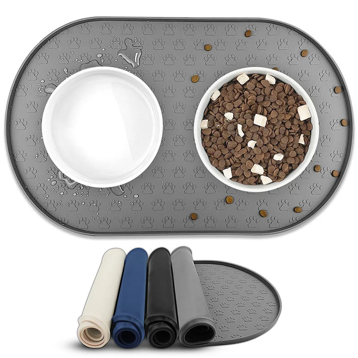 New Dog Food Mat Cat Bowl Easy Clean Non-Slip Round Silicone Water Feeder Supplies