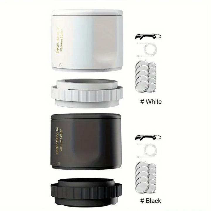 Electric Mason Jar Vacuum Sealer Kit - Cordless & Portable