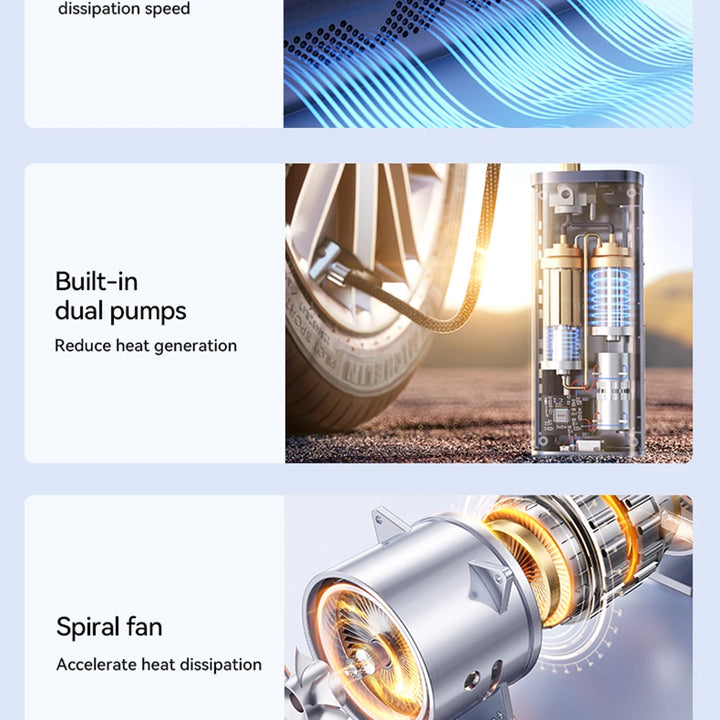 Wireless Air Pump Portable Air Compressor Smart Digital Car Electric Air Pump for Car Motorcycle Bicycle Inflator Pump