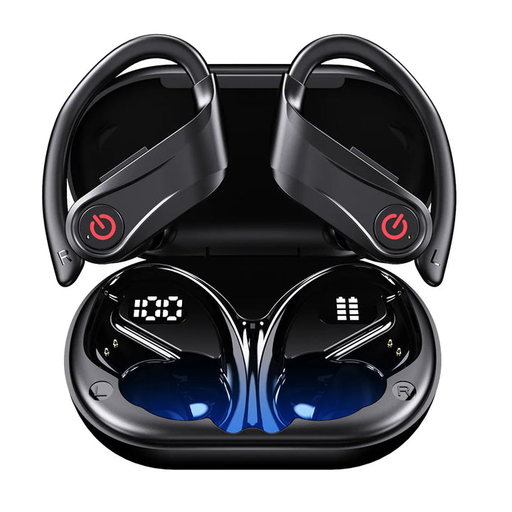 Bluetooth 5.3 Wireless Earbuds Sports Headphones with Earhooks Built-in Mic Earphones Waterproof Headphones Ear Buds for Sports