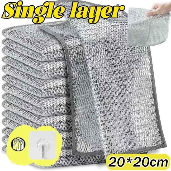 Reusable Metal Mesh Cleaning Cloth – Quick-Dry Microfiber Scrubber for Pots, Pans & Stovetops