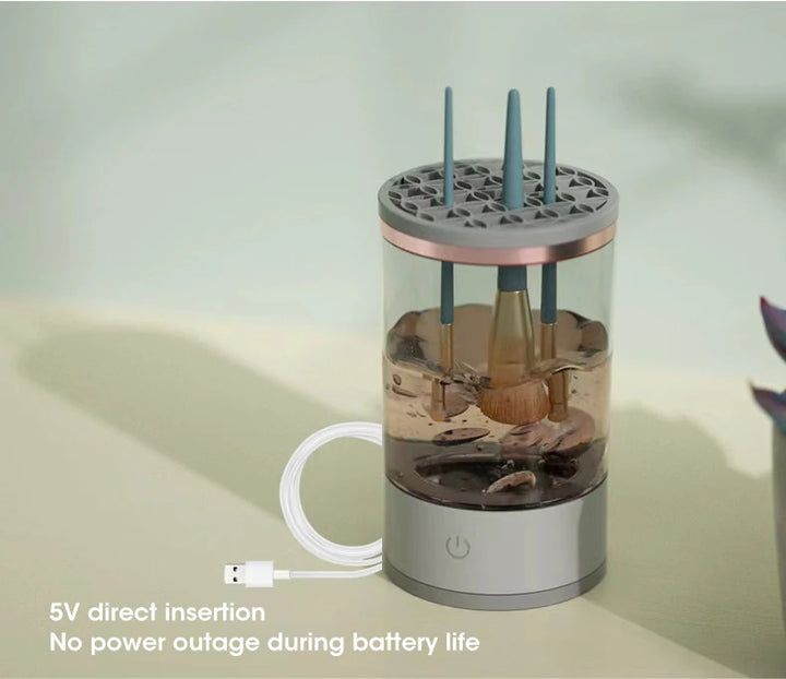 Portable Electric Brush Cleaner – USB Makeup Washer & Quick Dryer