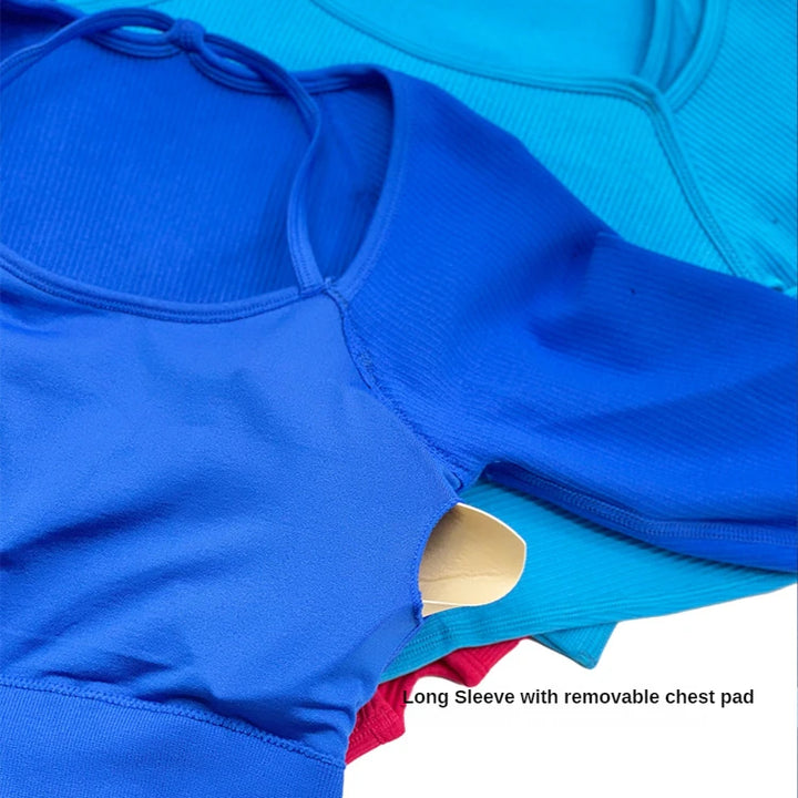 Seamless High-Waist Yoga Set – Workout Leggings & Crop Top for Women