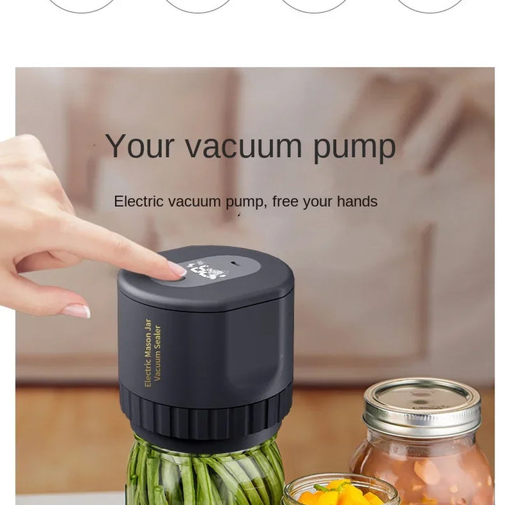 Electric Mason Jar Vacuum Sealer Kit - Cordless & Portable