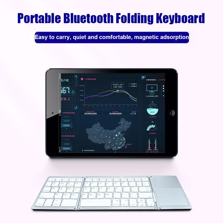 New Wireless Folding Keyboard Bluetooth  With Touchpad For Windows, Android, IOS,Phone,Multi-Function
