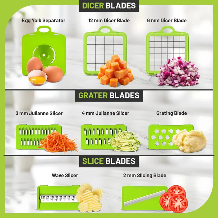 22 in 1 Multifunctional Vegetable Chopper Onion Grater Carrot Potato Shredder Fruit Slicer Garlic Chopper Kitchen Gadget Tool