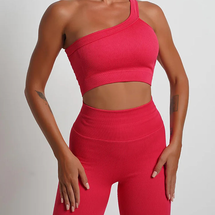 Seamless High-Waist Yoga Set – Workout Leggings & Crop Top for Women