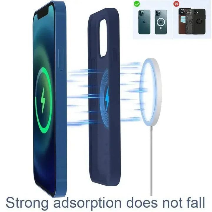 luxury Fast Charger Original Magnetic Wireless Charging Device For iPhone 16 15 14 13 12 Pro Max Mini USB C 8 Plus XR X XS MAX