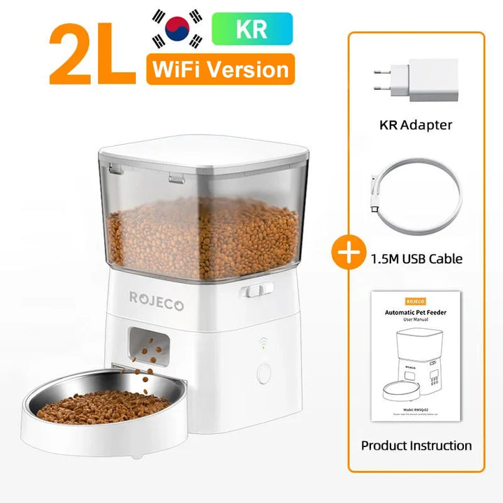 ROJECO Automatic Pet Feeder for Cats & Dogs - Smart Control