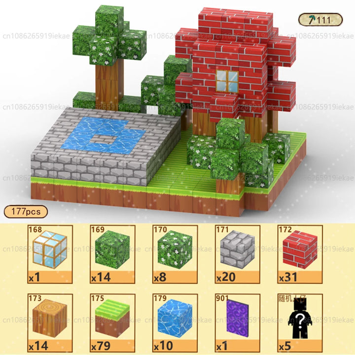 Magnetic Building Block Magnet Cube Mine World Set for Boy Girl Kid Age 3+ DIY Model Children STEM Sensory Toy Christmas Gift