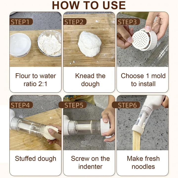 Automatic Wireless Noodle Maker – Handheld & Portable Pasta Press for Home or Commercial Use