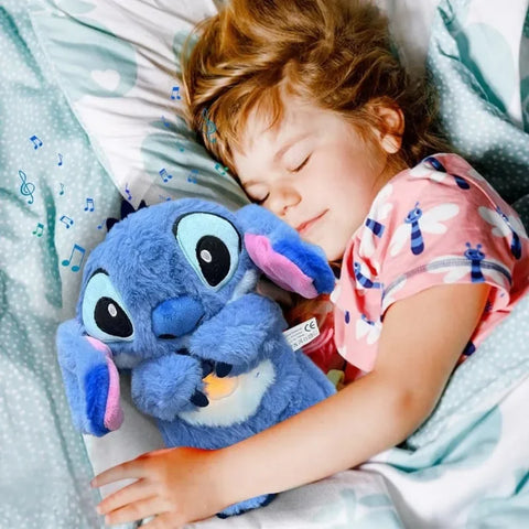 Stitch Soothing Plush Toy – Breathing Light Doll with Music & Air Bag | Baby Sleep Companion