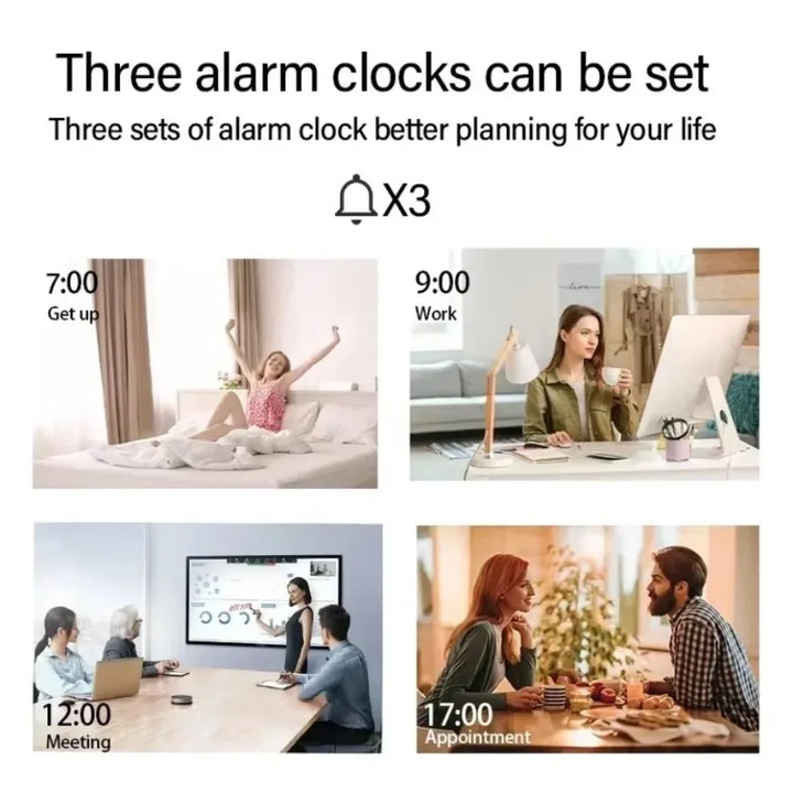 Multifunction Wireless Charger Time Alarm Clock LED Night Light Thermometer Phone Fast Charging Dock Station for iPhone 16 15