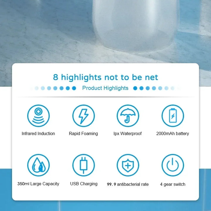 Soap Automatic and Smart Sensor Contactless USB Charging 350ml Hand Sanitizer Machine