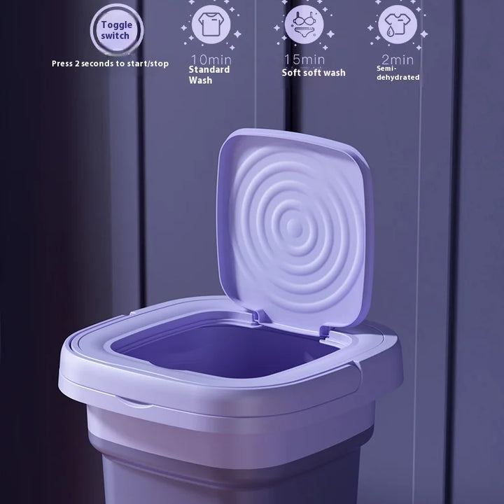 New 8L Mini Portable Foldable Washing Machine with Dryer and Spin for Socks Underwear Panties