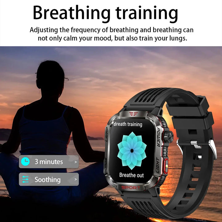 2024 Outdoor Smartwatch with Fitness Tracker & Bluetooth Calls