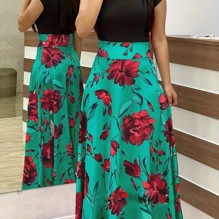 Floral Print Swing Dress – Summer Style for Effortless Elegancewomen's large swing skirt