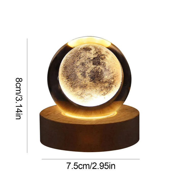 LED Galaxy Crystal Ball – 3D Moon & Planet Table Lamp for Kids, Teens & Birthday Gifts