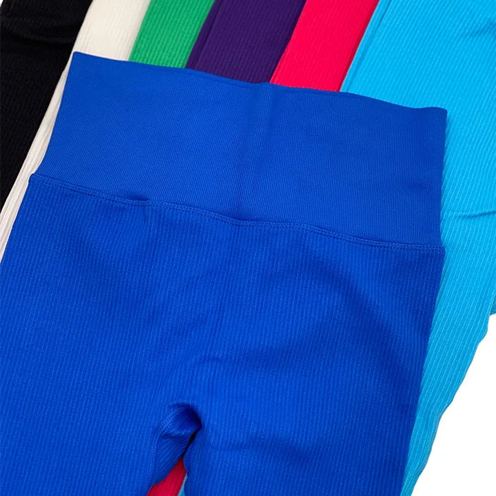 Seamless High-Waist Yoga Set – Workout Leggings & Crop Top for Women