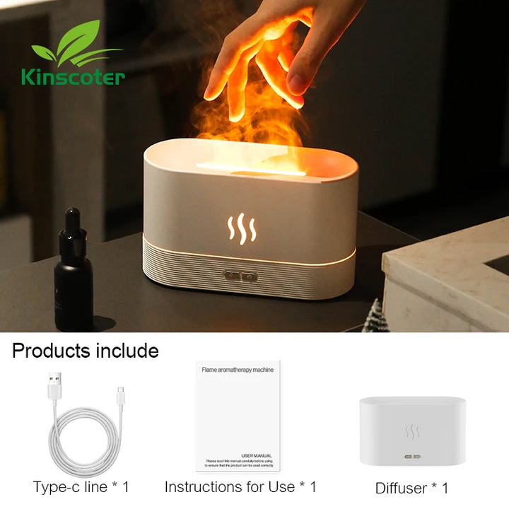 New Aroma Diffuser Air Humidifier Ultrasonic Cool Mist Maker Fogger Led Essential Oil Flame Lamp Difusor