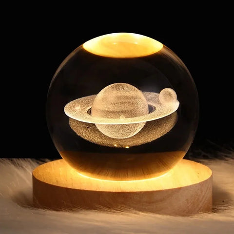 LED Galaxy Crystal Ball – 3D Moon & Planet Table Lamp for Kids, Teens & Birthday Gifts