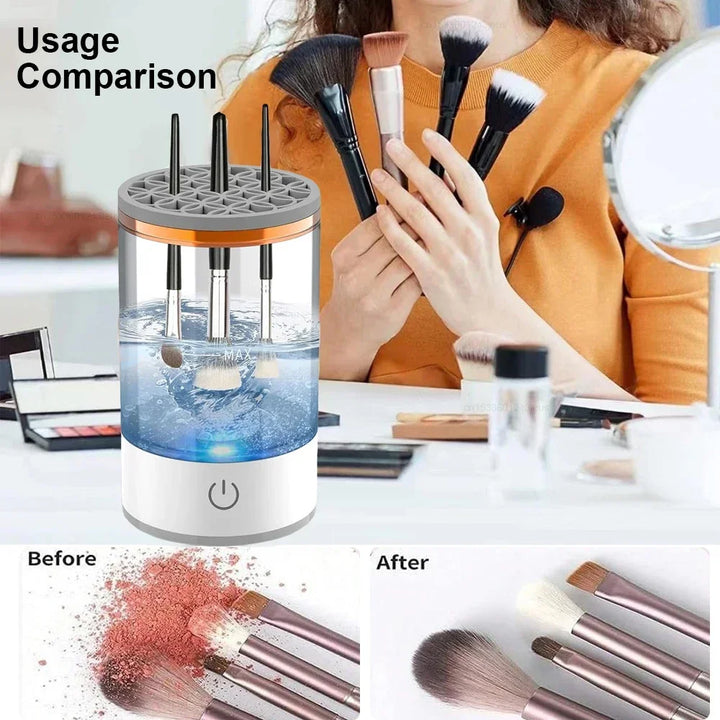 Portable Electric Brush Cleaner – USB Makeup Washer & Quick Dryer