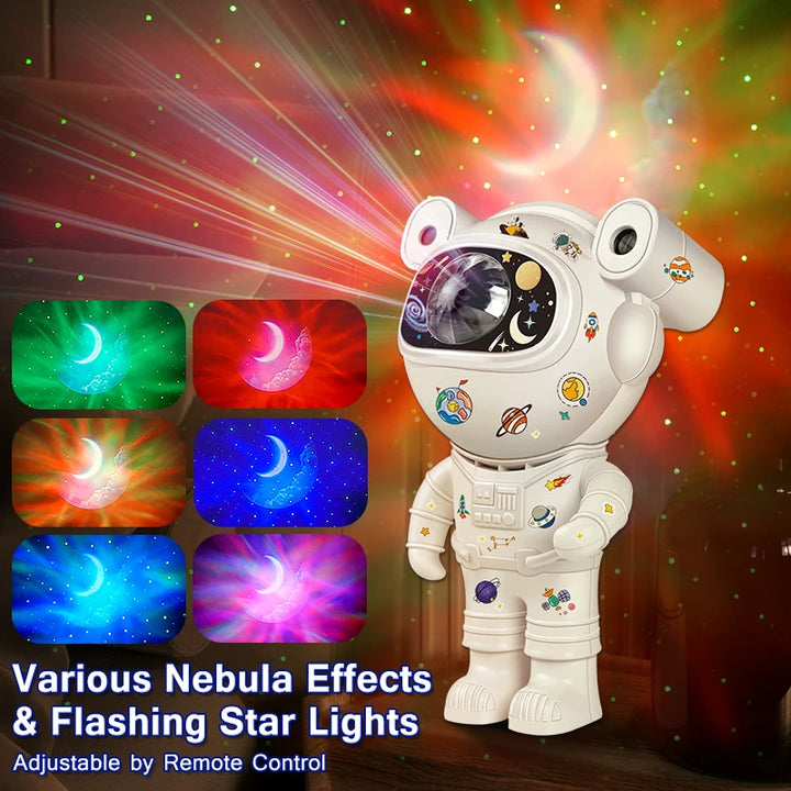 Kids Star DIY Projector Night Light with Remote Control 360 Adjustable Design Astronaut Nebula Galaxy Lighting for Children
