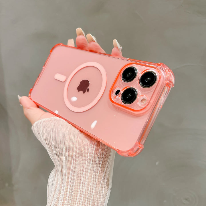 Luxury Shockproof Magnetic Clear Case for iPhone 11 12 13 14 15 Pro Max Plus with Wireless Charger