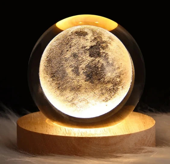 LED Galaxy Crystal Ball – 3D Moon & Planet Table Lamp for Kids, Teens & Birthday Gifts