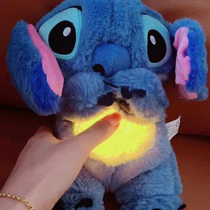 Stitch Soothing Plush Toy – Breathing Light Doll with Music & Air Bag | Baby Sleep Companion