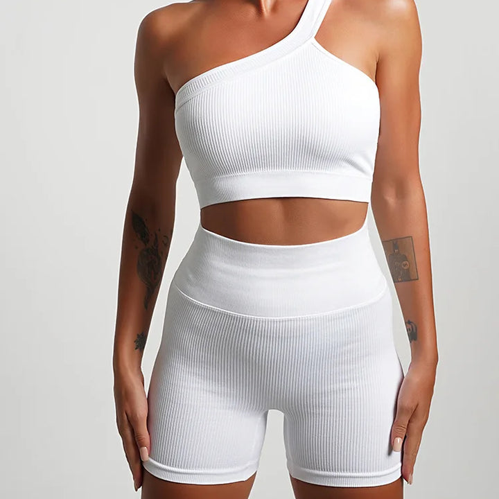 Seamless High-Waist Yoga Set – Workout Leggings & Crop Top for Women