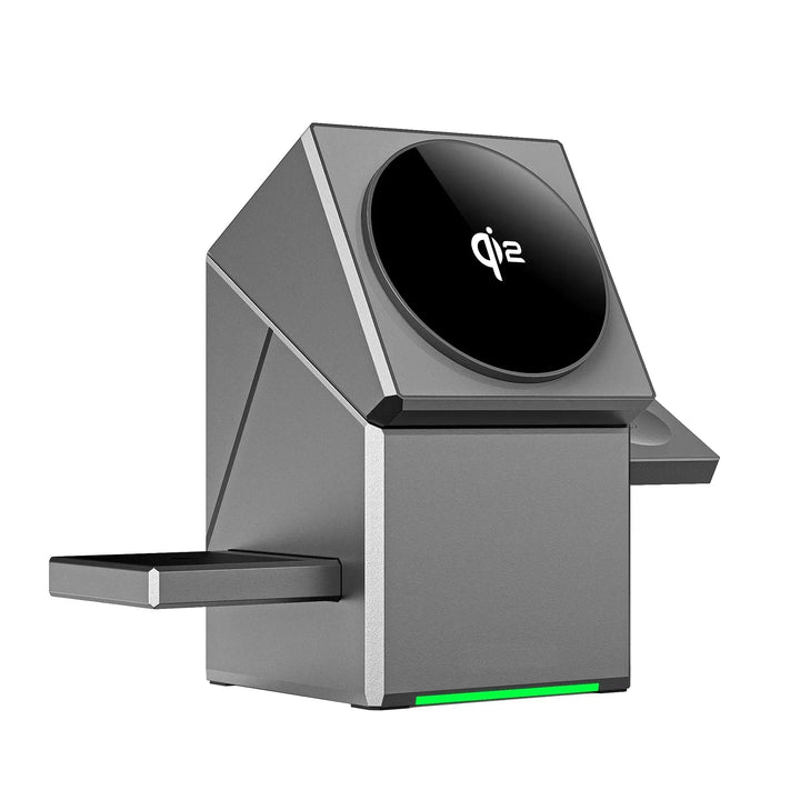 Qi2 3-in-1 Wireless Charger with Auto-Rotating Dock for IPhone 16/15/14 Pro Max, AirPods, and IWatch Fast Charging
