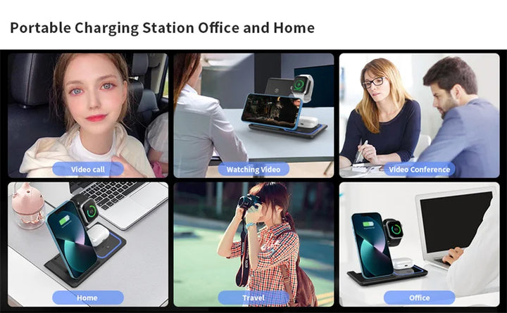 3-in-1 Magnetic Wireless Charger for Apple Devices - 15W Fast Charge