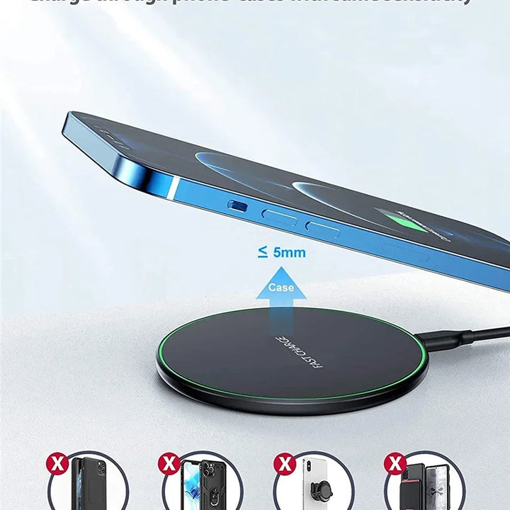 Wireless Charger USB C Fast Charging Pad Station Quick Charge QC 3.0 For iPhone 14 13 12 11 XS XR X 8 Samsung S22 S21 S20 S9